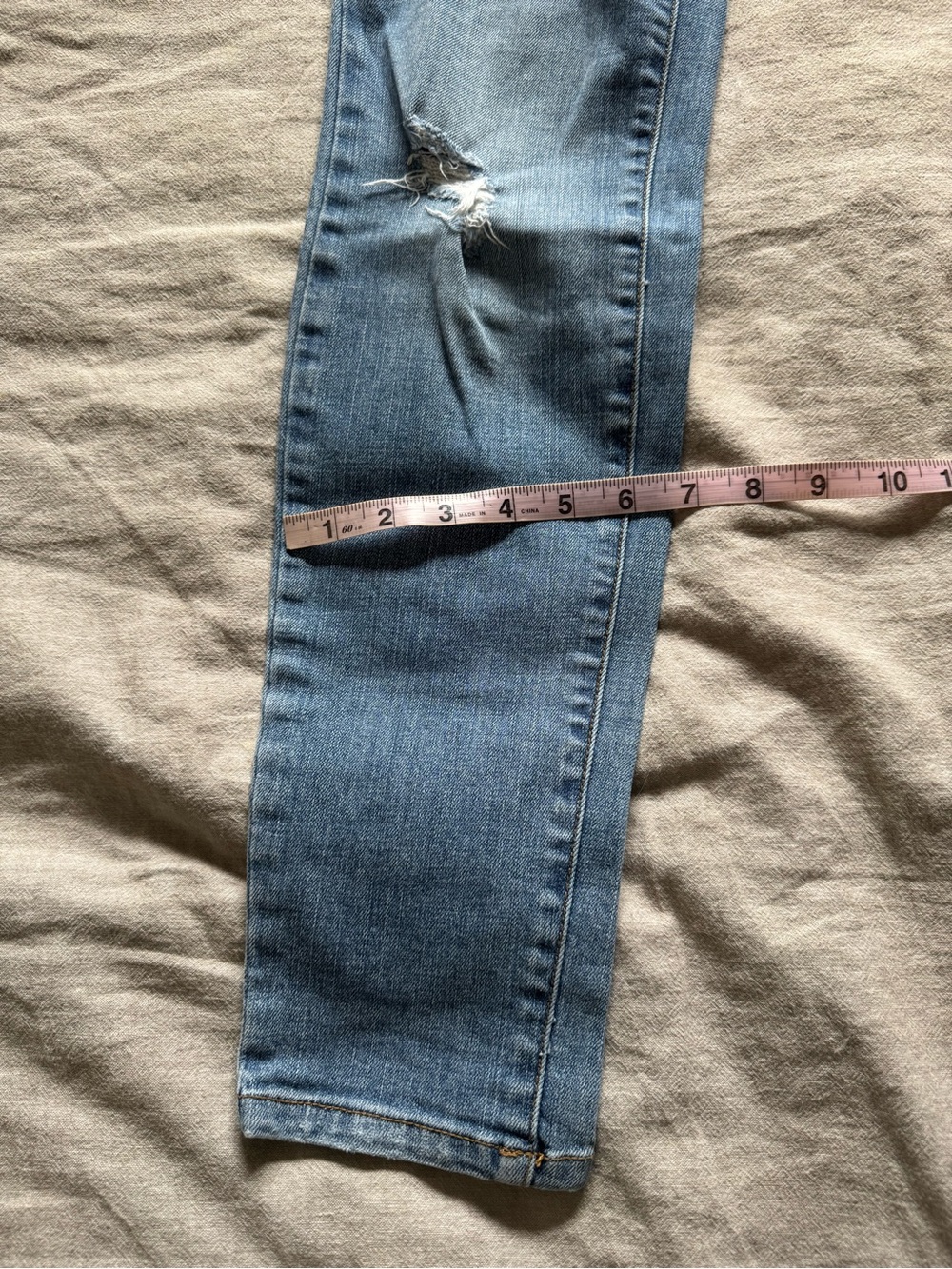 Billabong Light Blue Skinny Jeans with Subtle Distress - Picture 3 of 5
